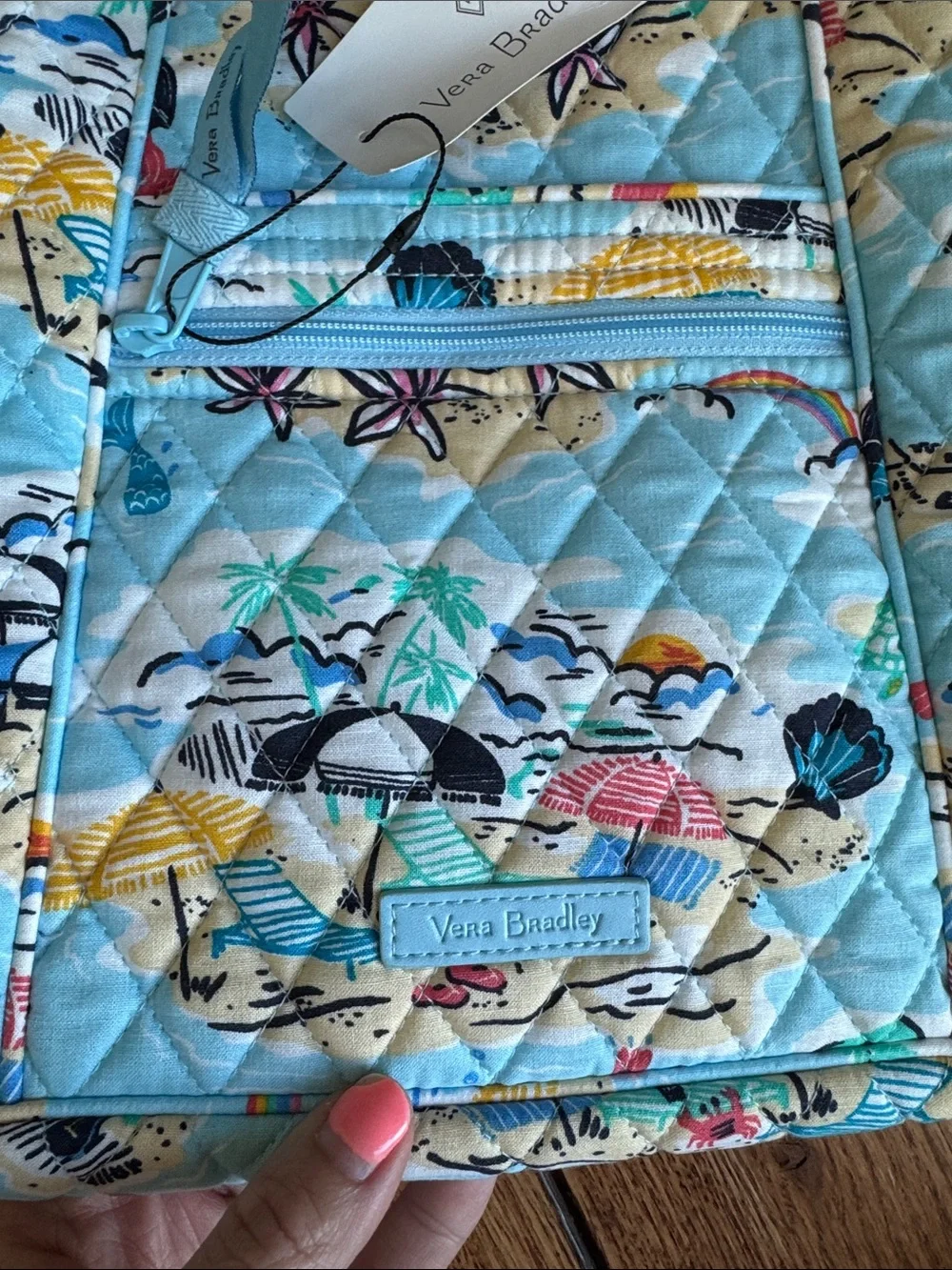 NWT Vera Bradley XL Hipster Crossbody Shoulder Bag Purse Beach Treasures Quilted - Picture 9 of 13